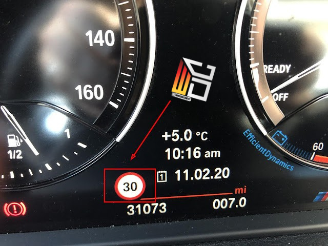 Ativação do BMW SLI (informações sobre limite de velocidade, opção 8TH)