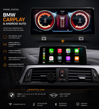 Tela Linux com Android Auto e Apple CarPlay para BMW Série 1 F20 F21 e Série 3 F30 F31 F32 F33 F34 F36 (Sistema NBT)