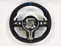 Volante Linha Azul BMW M3 M Performance para E87 E81 E82 E90 E92 E91 X5 X6 e70 | Upgrade Interior Esportivo OEM