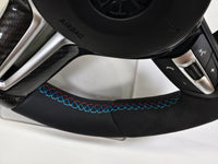 Volante Linha Azul BMW M3 M Performance para E87 E81 E82 E90 E92 E91 X5 X6 e70 | Upgrade Interior Esportivo OEM
