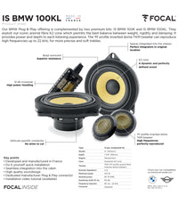 Focal IS BMW 100KL – Kit 2 Vias Separadas para BMW e MINI